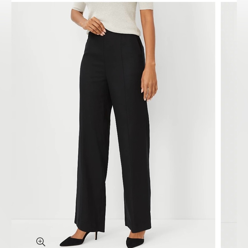 NWT Ann Taylor Seamed Side Zip Straight Pant size 12 in Black